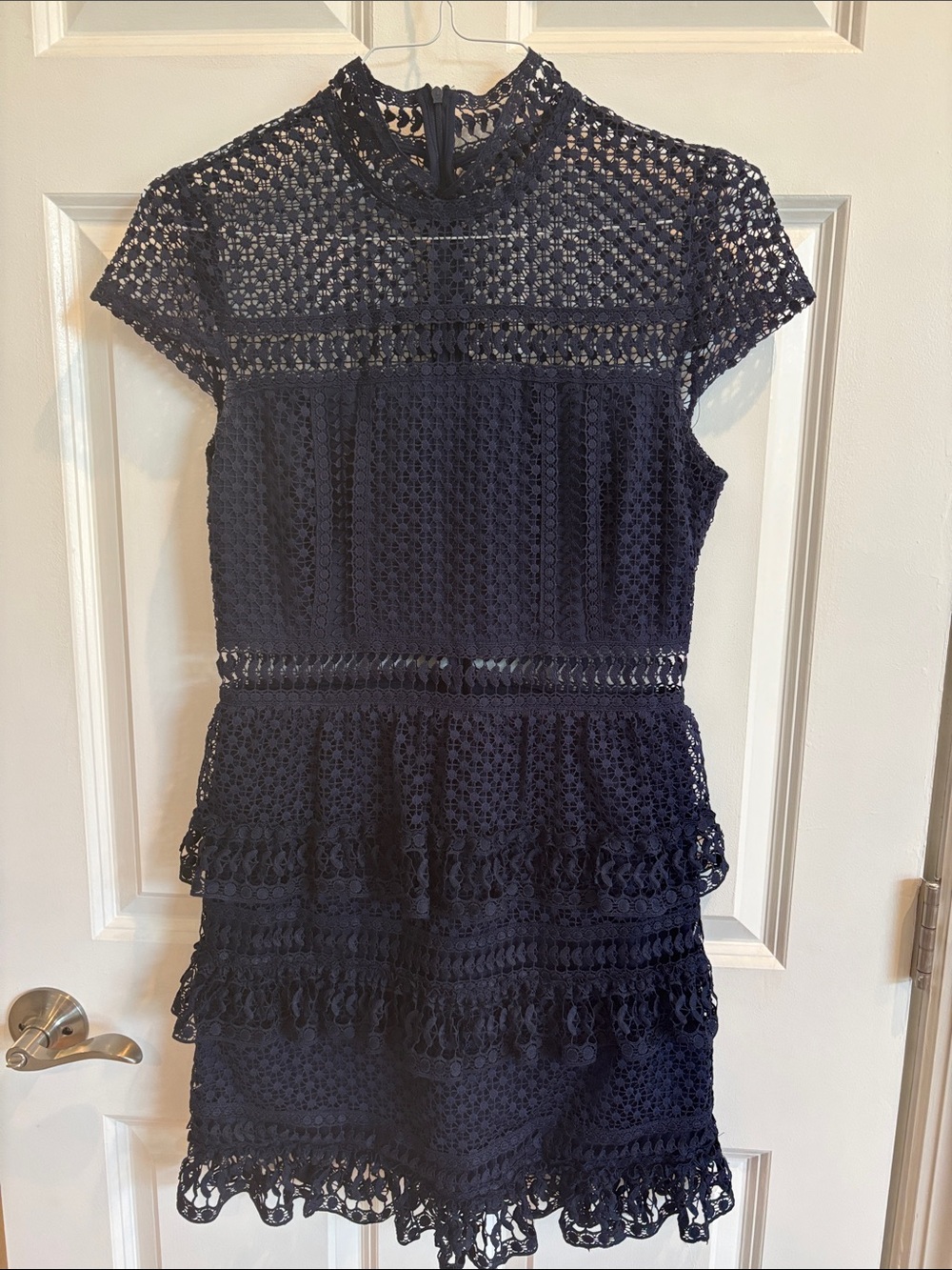 Romeo and Juliet couture Lace Tiered Mini Dress - Navy